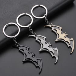 anime bat keychain metal car keyring for couples and gifts
