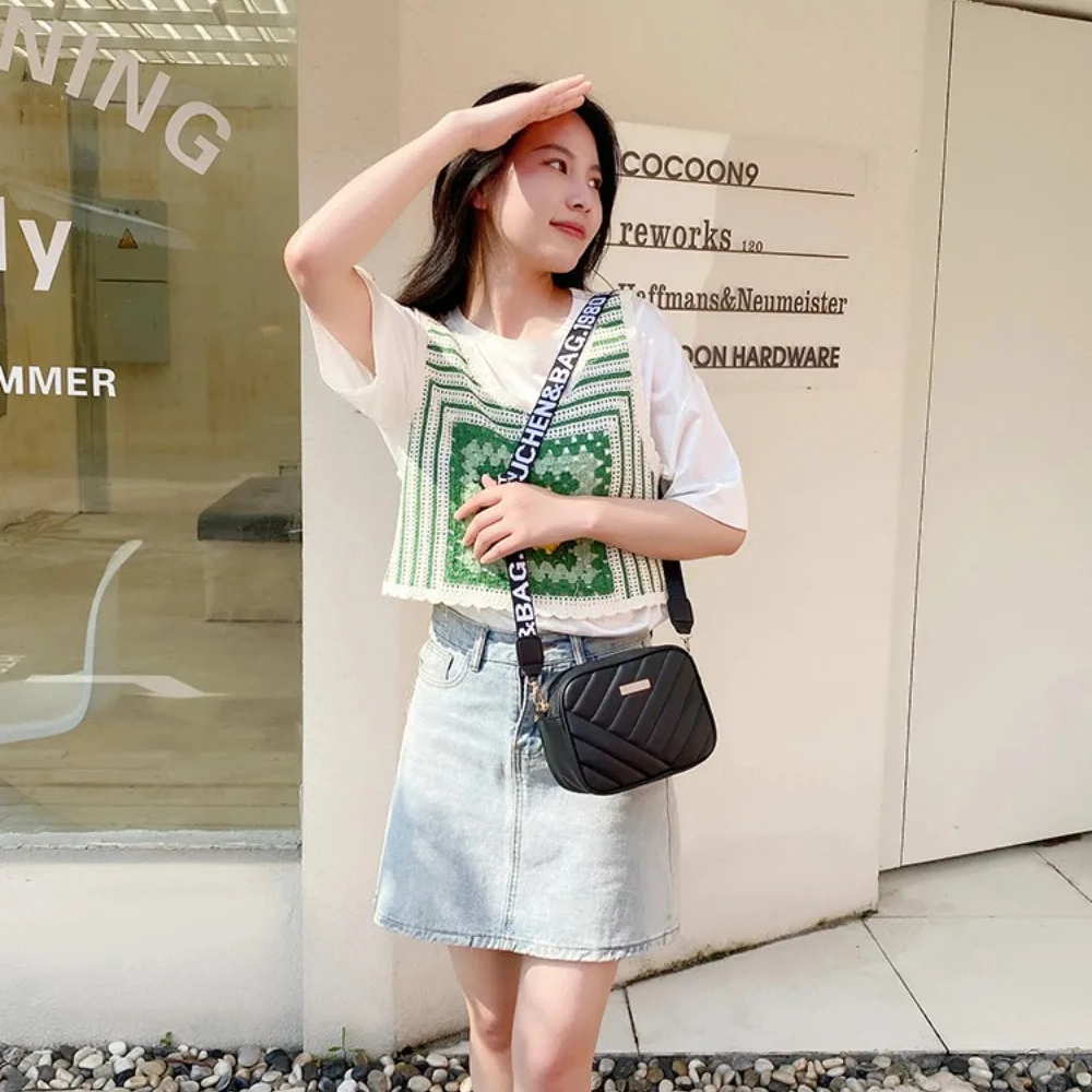 Womens PU Leather Camera Crossbody Bag With Phone Pocket 4