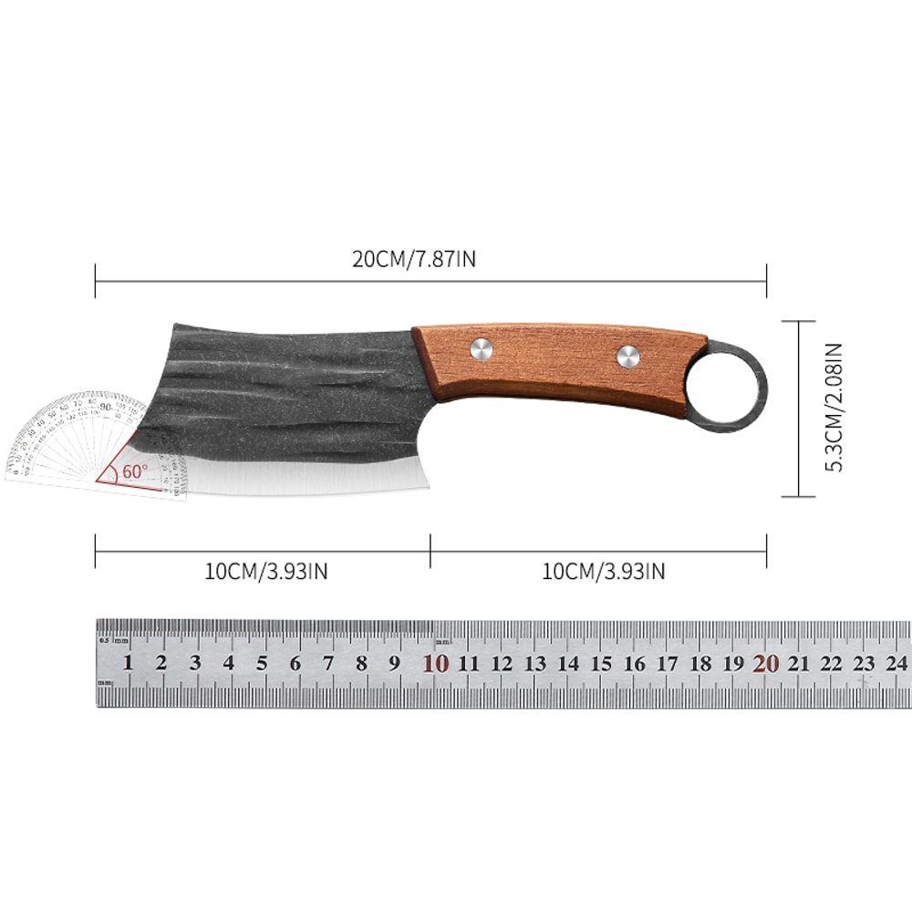 Stainless Steel Cleaver Knife With Wooden Handle For Meat Fish And Vegetables 5