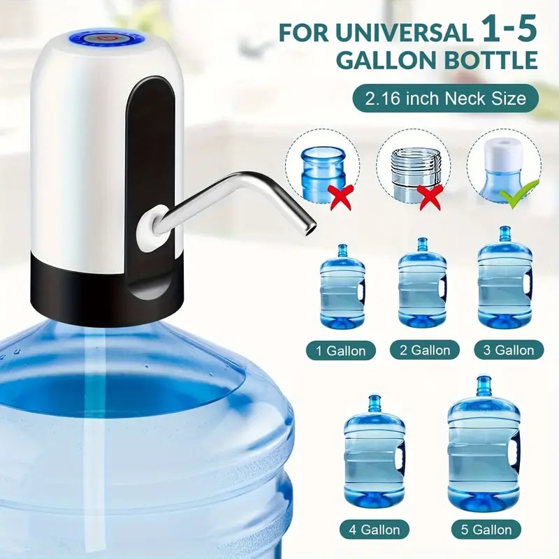 USB Rechargeable Electric Water Bottle Pump For Gallon Jugs 3