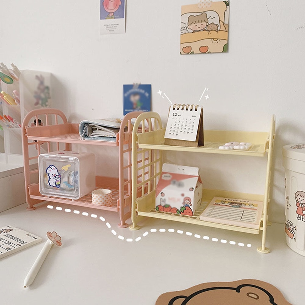 Multi Tier Desktop Storage Shelf For Dorm Office And Study Desk 0
