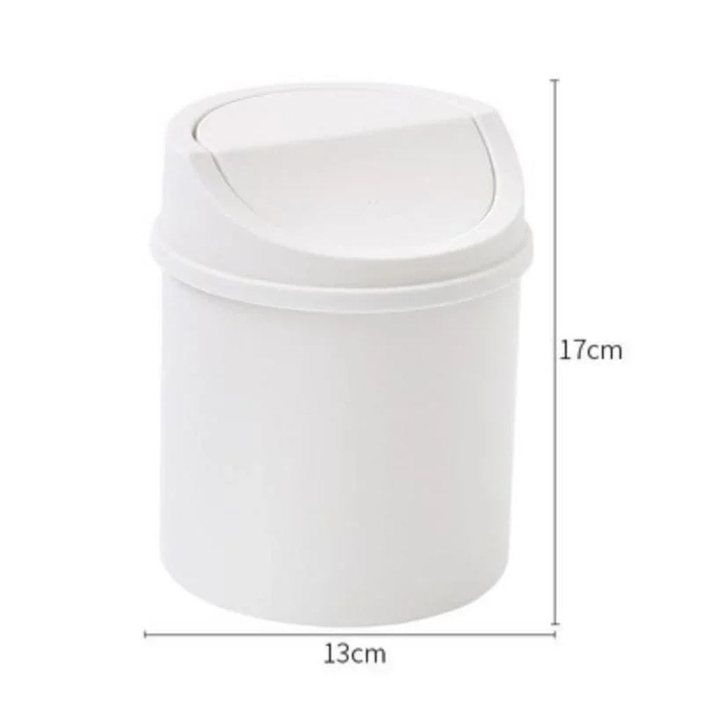 Mini Desktop Trash Can with Lid for Desk Bedroom Vanity