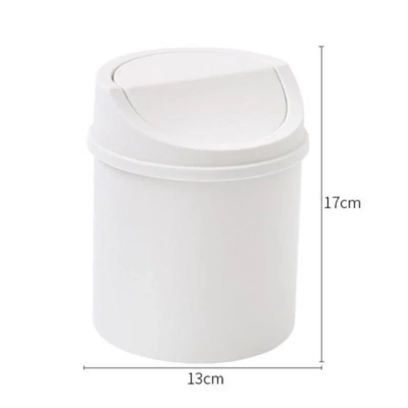Mini Desktop Trash Can with Lid for Desk Bedroom Vanity