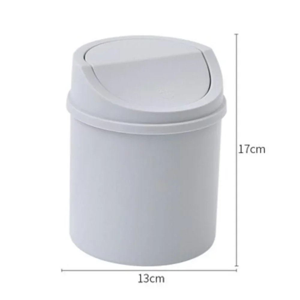 Mini Desktop Trash Can with Lid for Desk Bedroom Vanity
