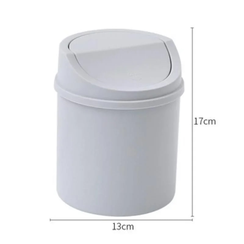 Mini Desktop Trash Can with Lid for Desk Bedroom Vanity