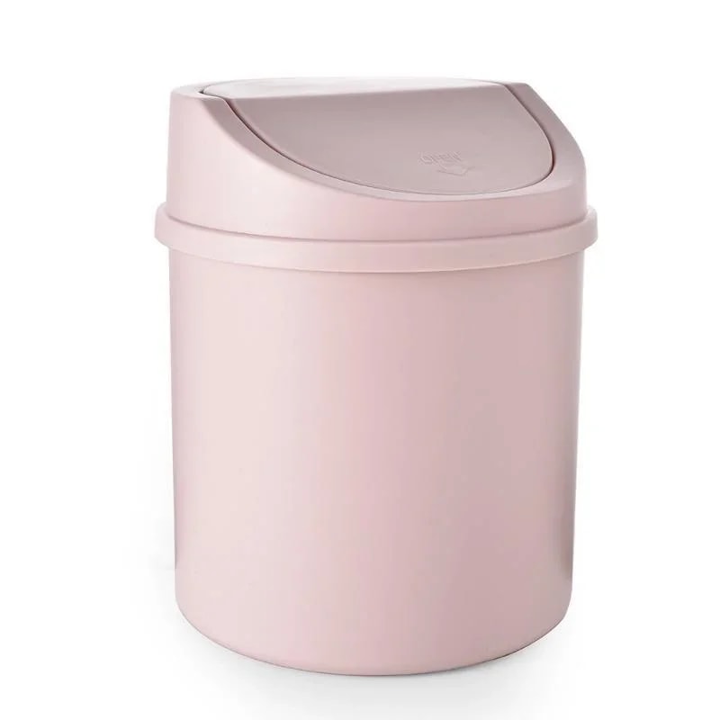 Mini Desktop Trash Can with Lid for Desk Bedroom Vanity