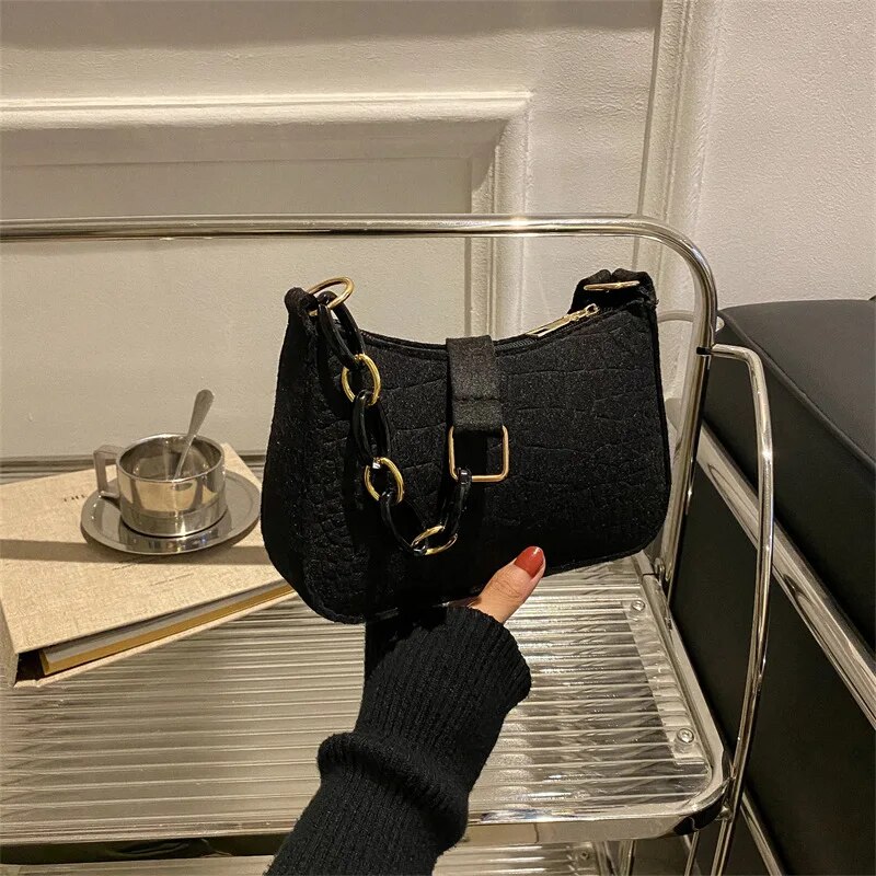 Vintage Chic Small Square Bag Retro Shoulder & Handheld Fashion Handbag for Women
