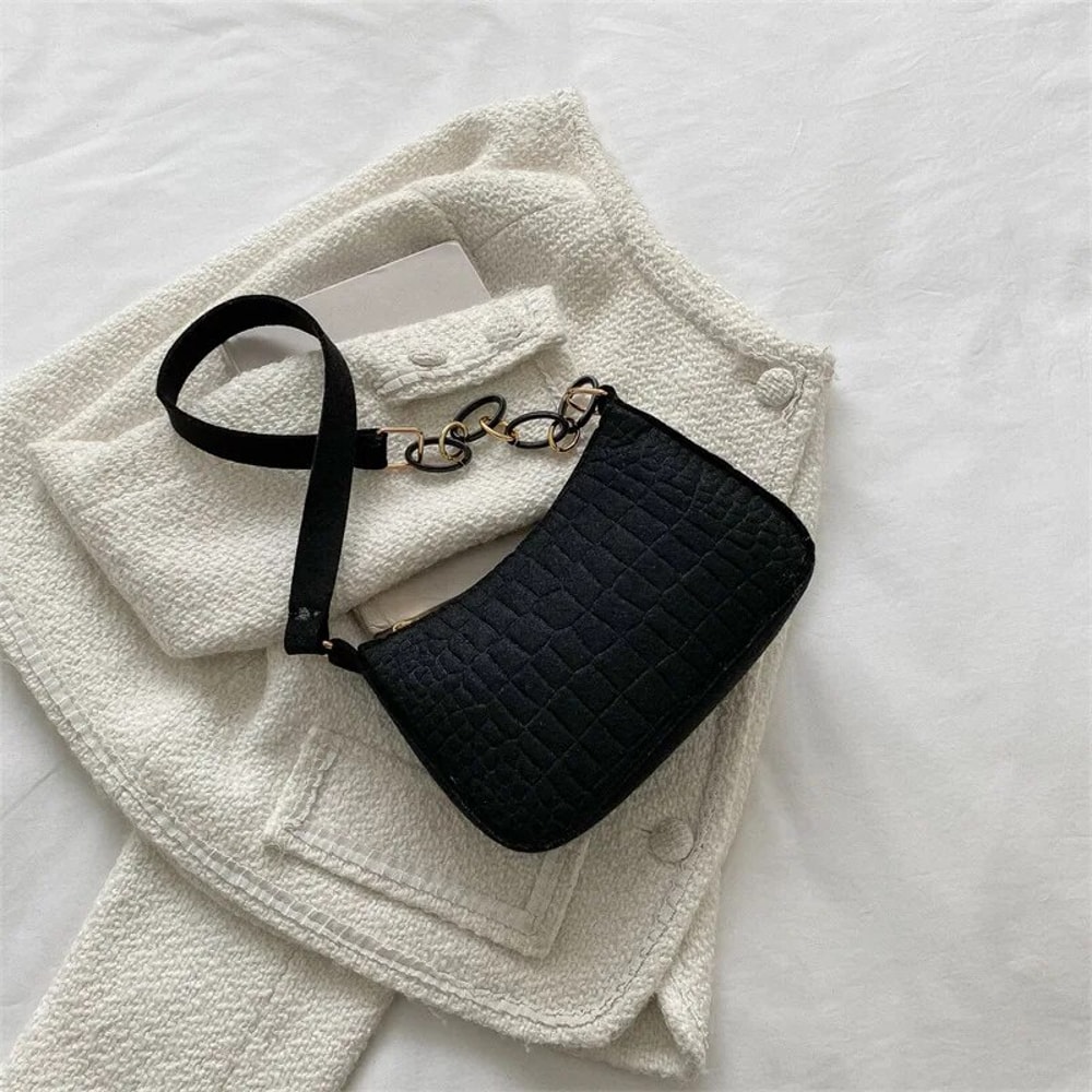Vintage Chic Small Square Bag Retro Shoulder & Handheld Fashion Handbag for Women