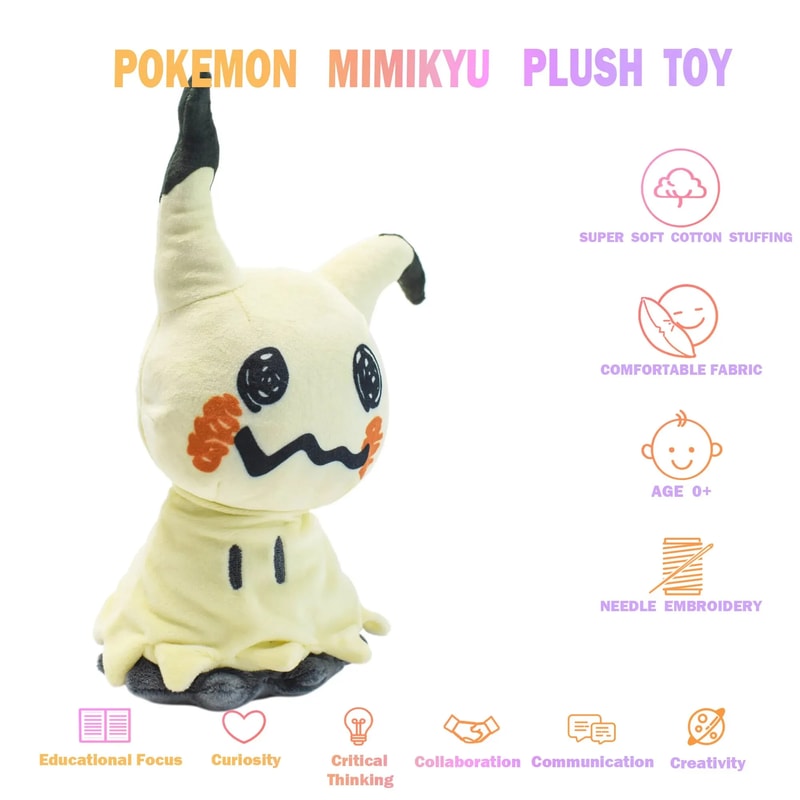 Mimikyu Eevee Plush Toy Soft Anime Stuffed Doll for Kids & Collectors