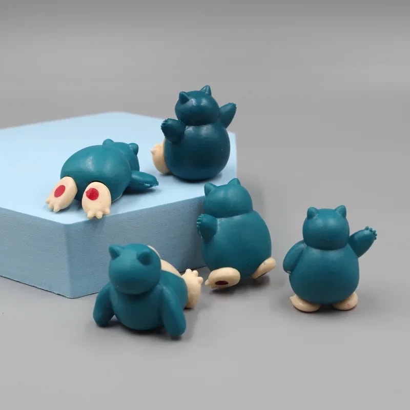 Premium Snorlax Mini Figure Set Pokemon Cake Toppers & Kawaii Figurines Decor