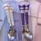 Sanrio Kids Stainless Steel Cartoon Spoon Fork Set Hello Kitty Kuromi Cute Tableware Gift 3