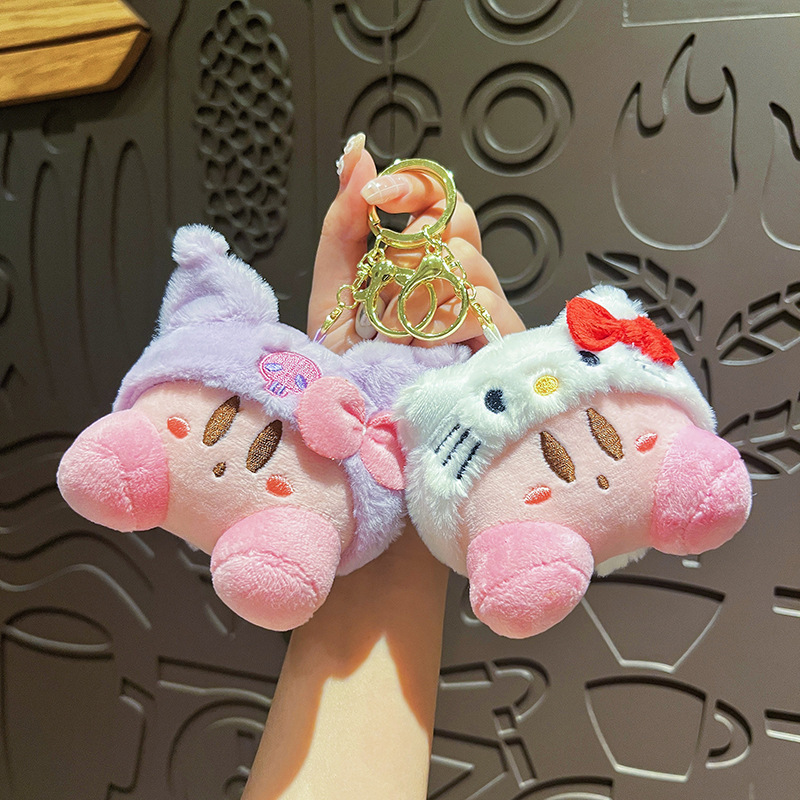 Cute Cartoon Keychain For Kids Kirby Hello Kitty Melody Backpack Charm 4
