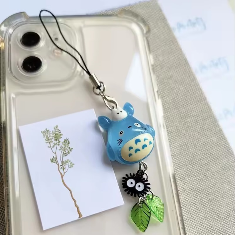 Kawaii Totoro Phone Charm Keychain Handmade Anime Pendant