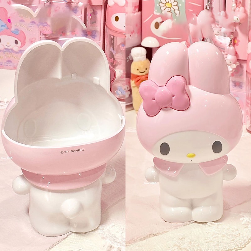 Hello Kitty & Melody Desktop Pen & Makeup Brush Holder Cute Storage Bucket for Girls