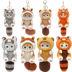 kawaii shark cat plush keychain cute cartoon backpack charm toy