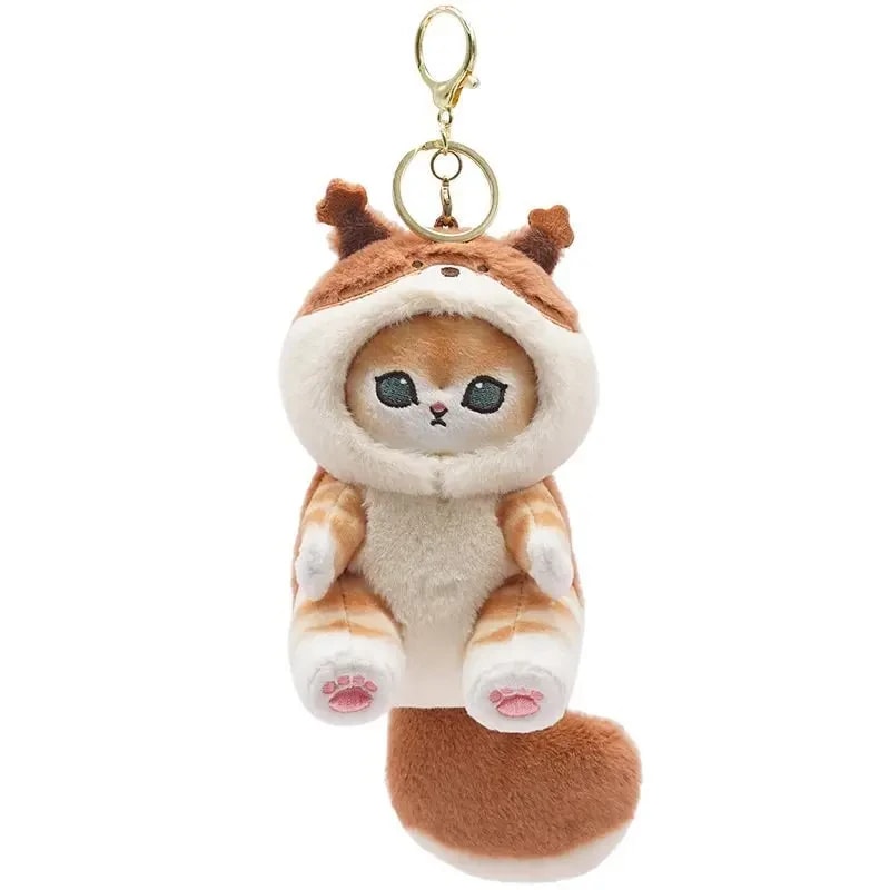 Kawaii Shark Cat Plush Keychain Cute Cartoon Backpack Charm Toy