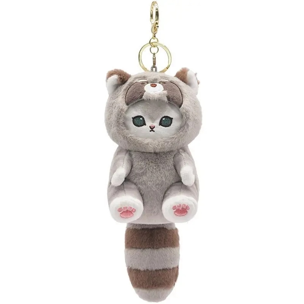 Kawaii Shark Cat Plush Keychain Cute Cartoon Backpack Charm Toy