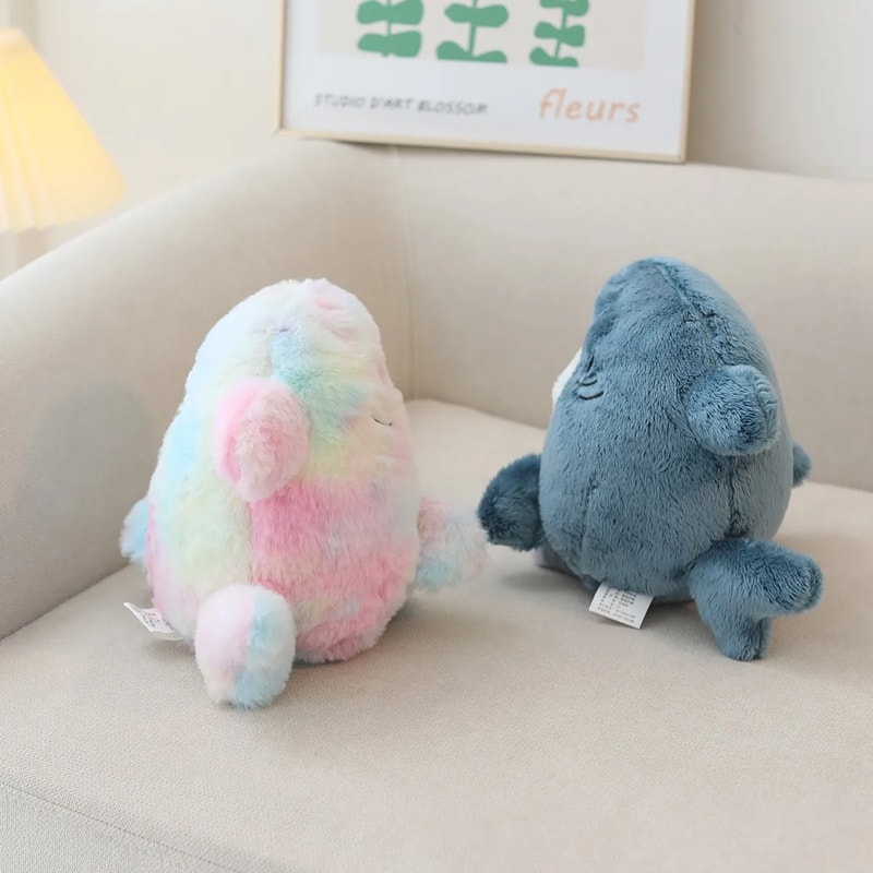 Kawaii Shark Cat Plush Toy Soft Stuffed Colorful Doll for Kids