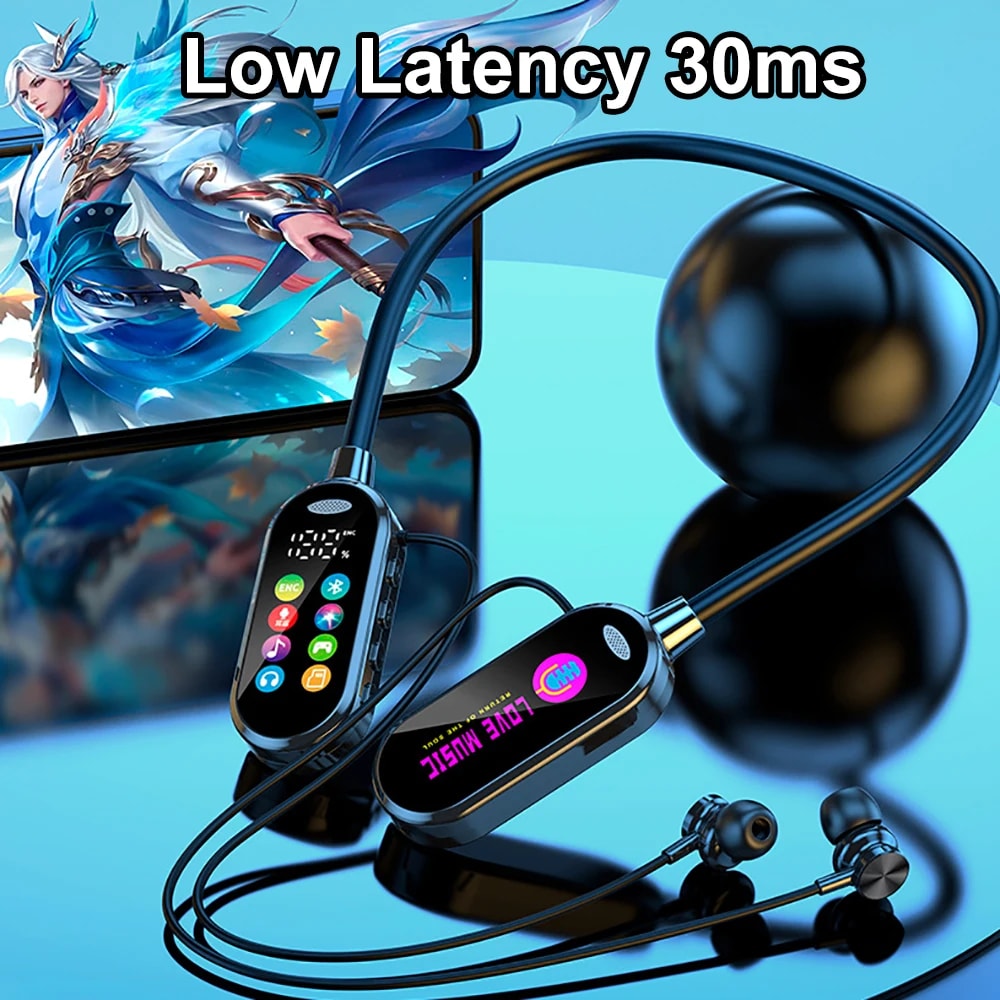 Color Screen Bluetooth Neckband Earphones With Noise Reduction 2