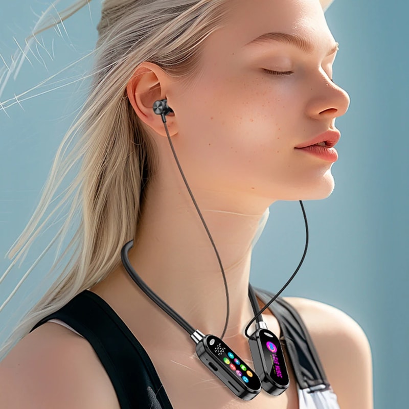Color Screen Bluetooth Neckband Earphones With Noise Reduction 3