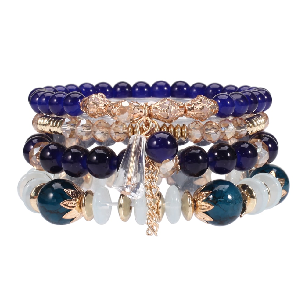 Bohemian Multilayered Bead Bracelets for Women with Charm Pendant