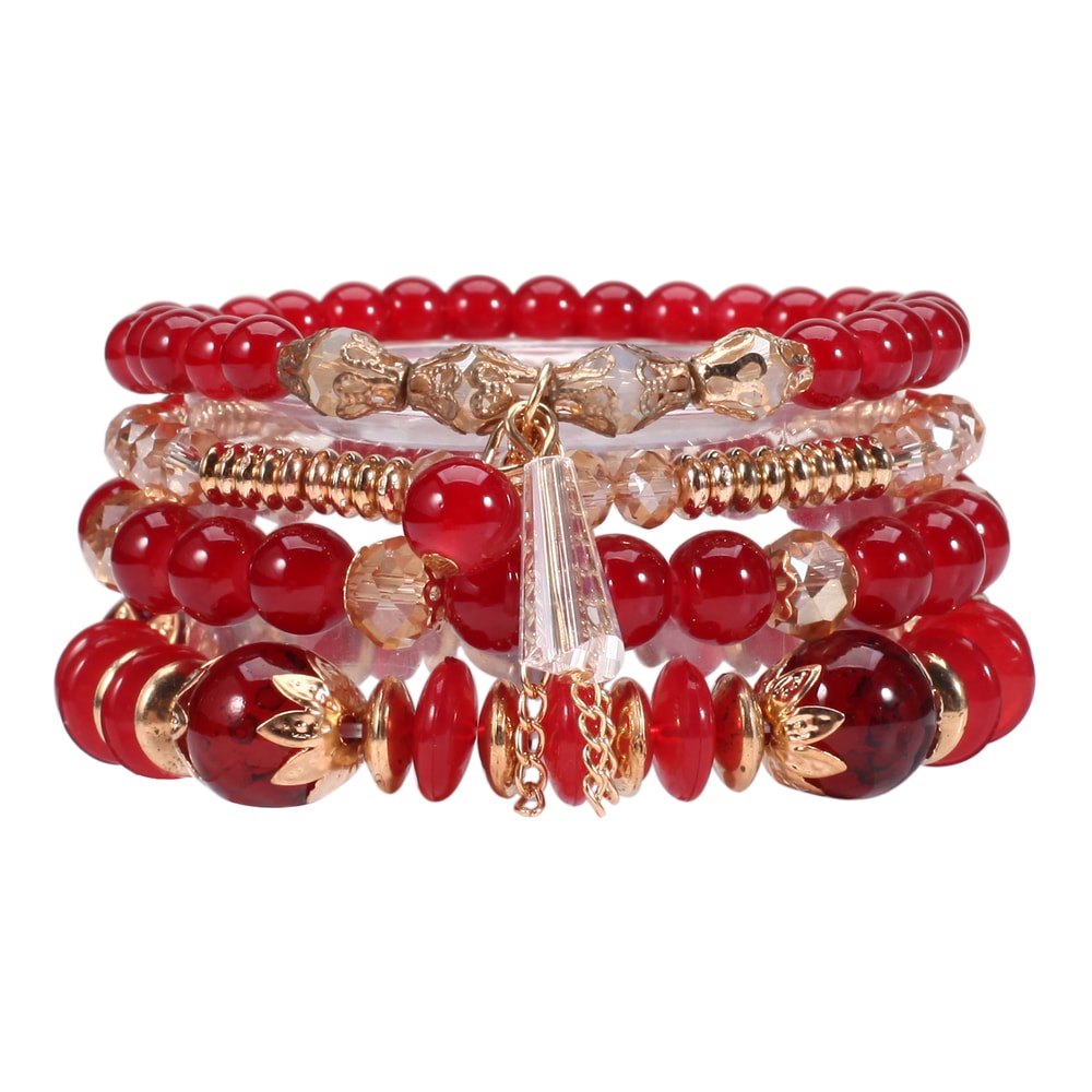 Bohemian Multilayered Bead Bracelets for Women with Charm Pendant