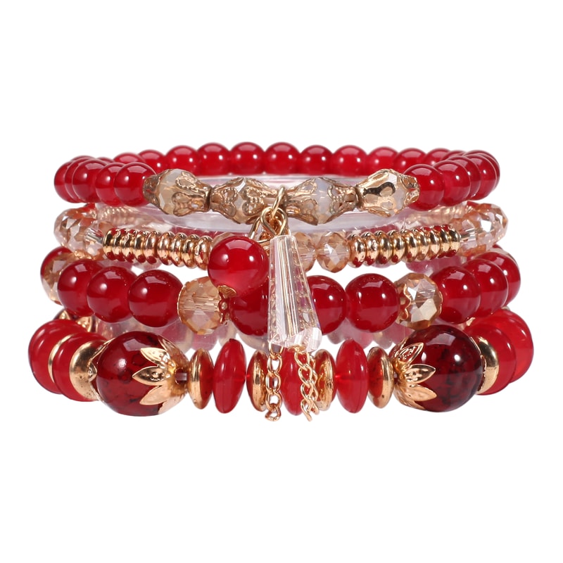 Bohemian Multilayered Bead Bracelets for Women with Charm Pendant