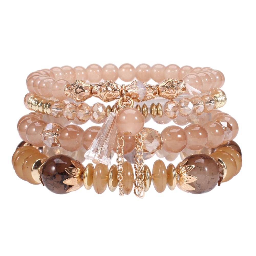 Bohemian Multilayered Bead Bracelets for Women with Charm Pendant