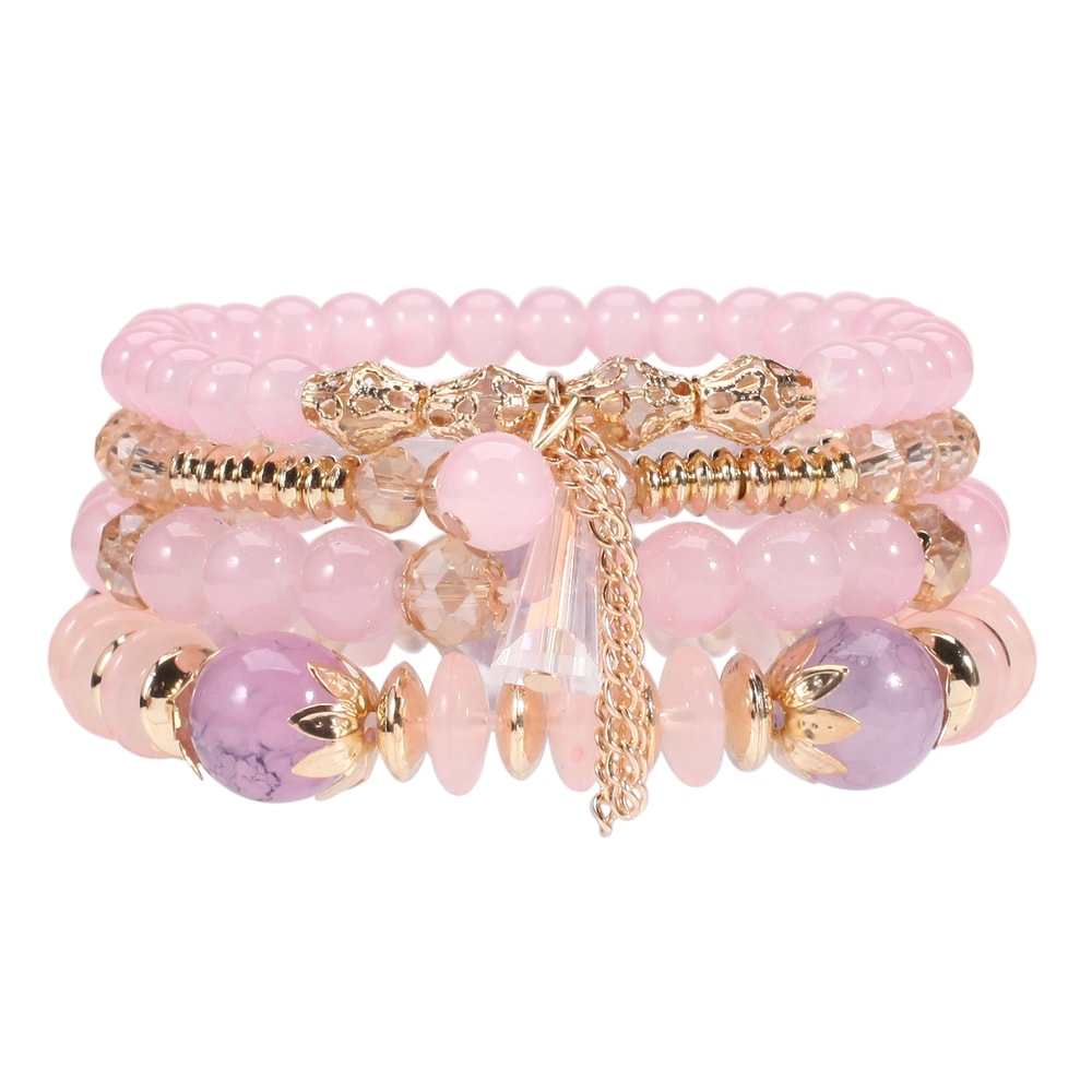 Bohemian Multilayered Bead Bracelets for Women with Charm Pendant