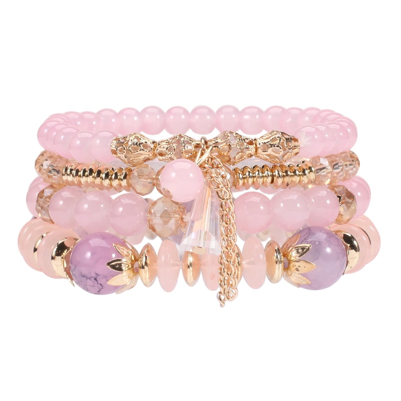Bohemian Multilayered Bead Bracelets for Women with Charm Pendant