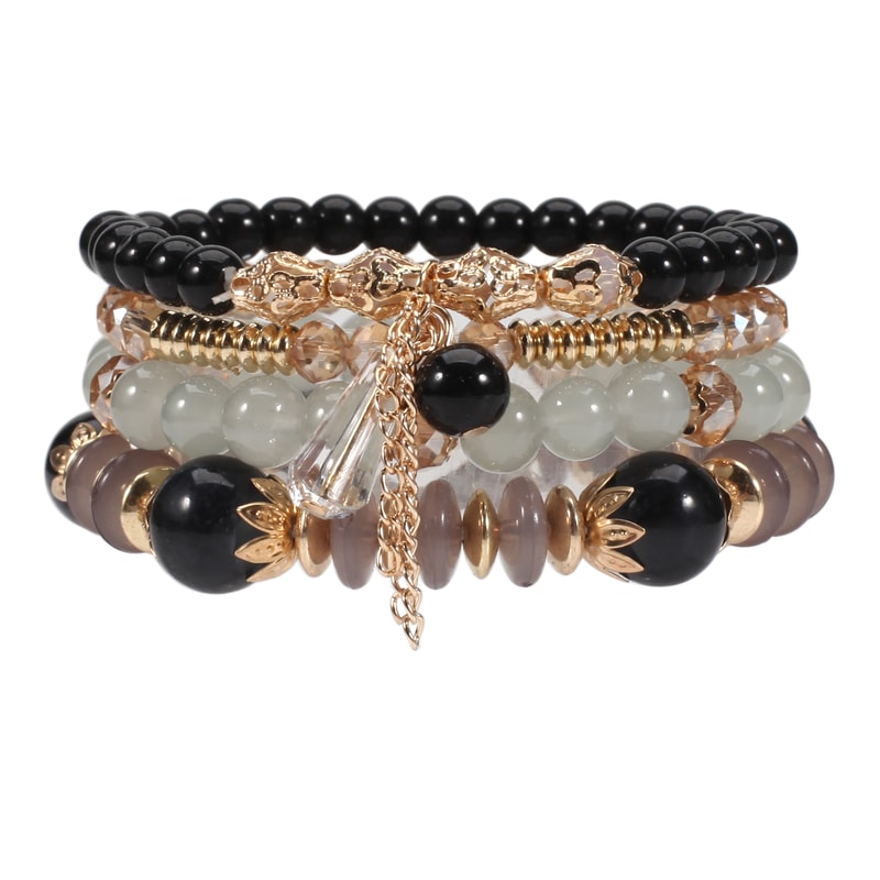 Bohemian Multilayered Bead Bracelets for Women with Charm Pendant