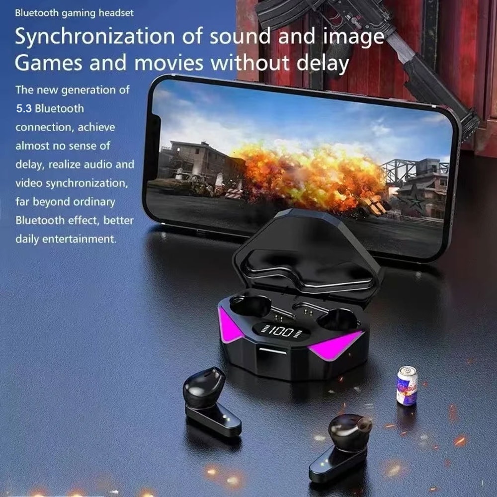 Wireless Bluetooth Earbuds with LED Display & Noise Cancelling Mic