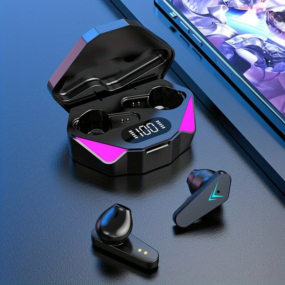 Wireless Bluetooth Earbuds with LED Display & Noise Cancelling Mic