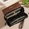 Classic Double Layer Mens Faux Leather Wallet with Zippered Card Wallet Design
