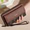Classic Double Layer Mens Faux Leather Wallet with Zippered Card Wallet Design