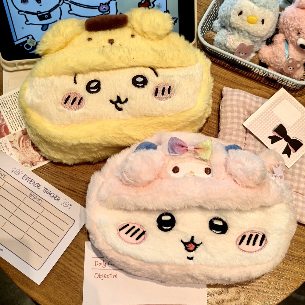 Kawaii Chiikawa Plush Case With Large Capacity Storage Cosmetic Makeup Bag 0