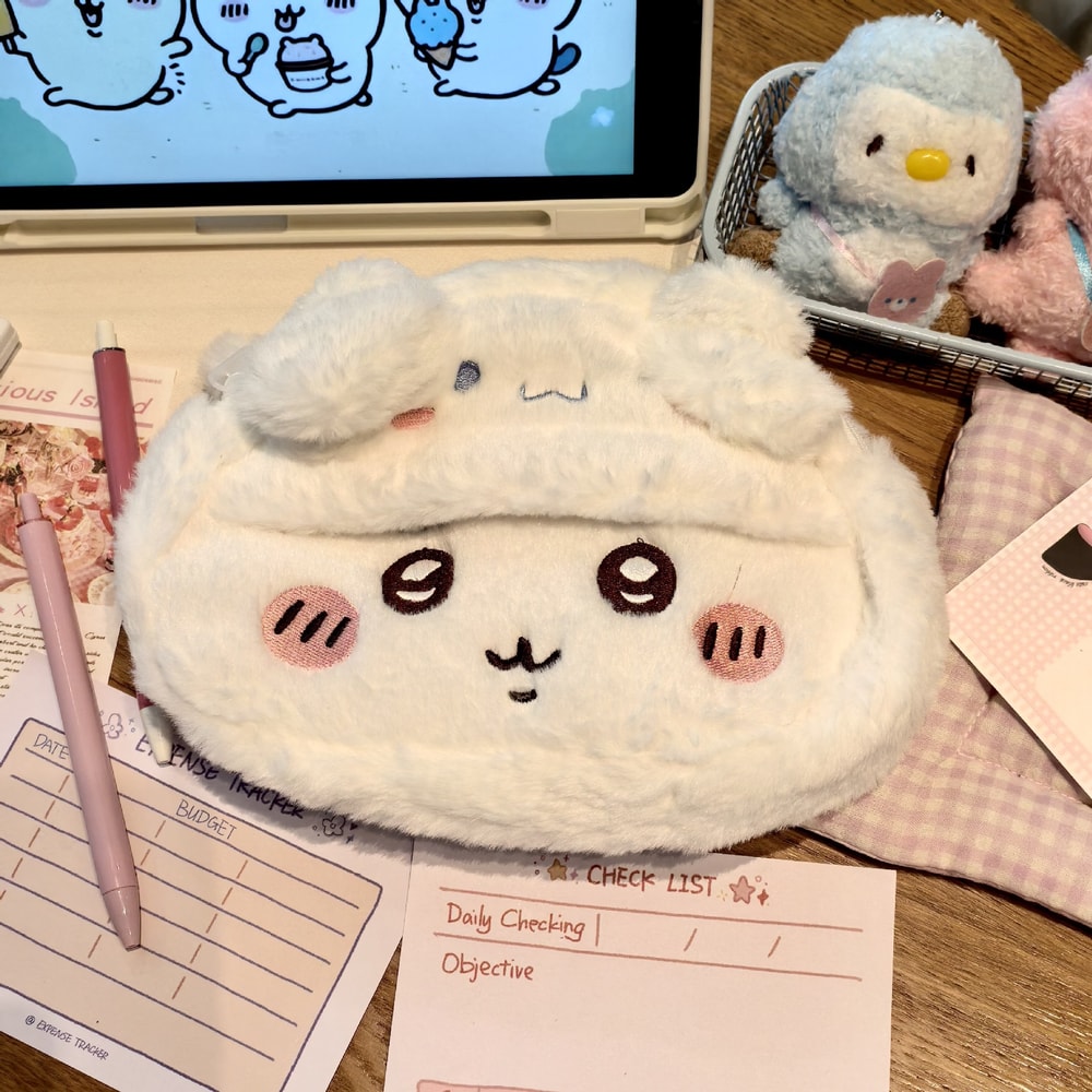 Kawaii Chiikawa Plush Case With Large Capacity Storage Cosmetic Makeup Bag 7