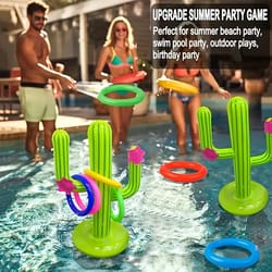 inflatable cactus ring toss pool game summer beach toy & outdoor party fun