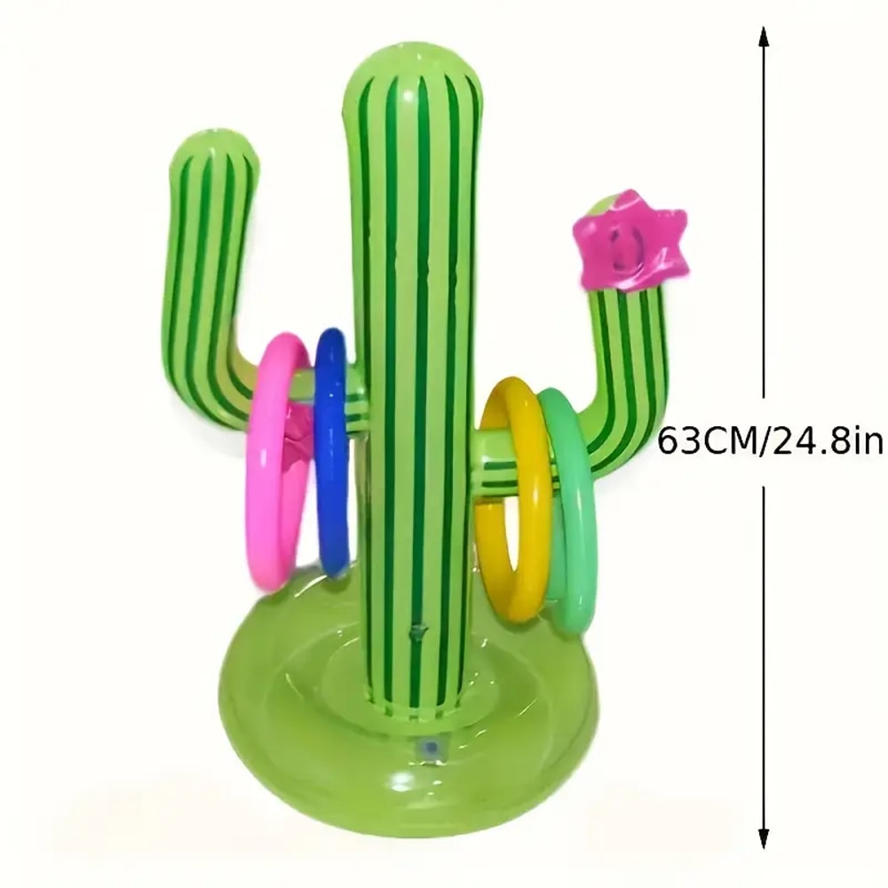 Inflatable Cactus Ring Toss Pool Game Summer Beach Toy & Outdoor Party Fun