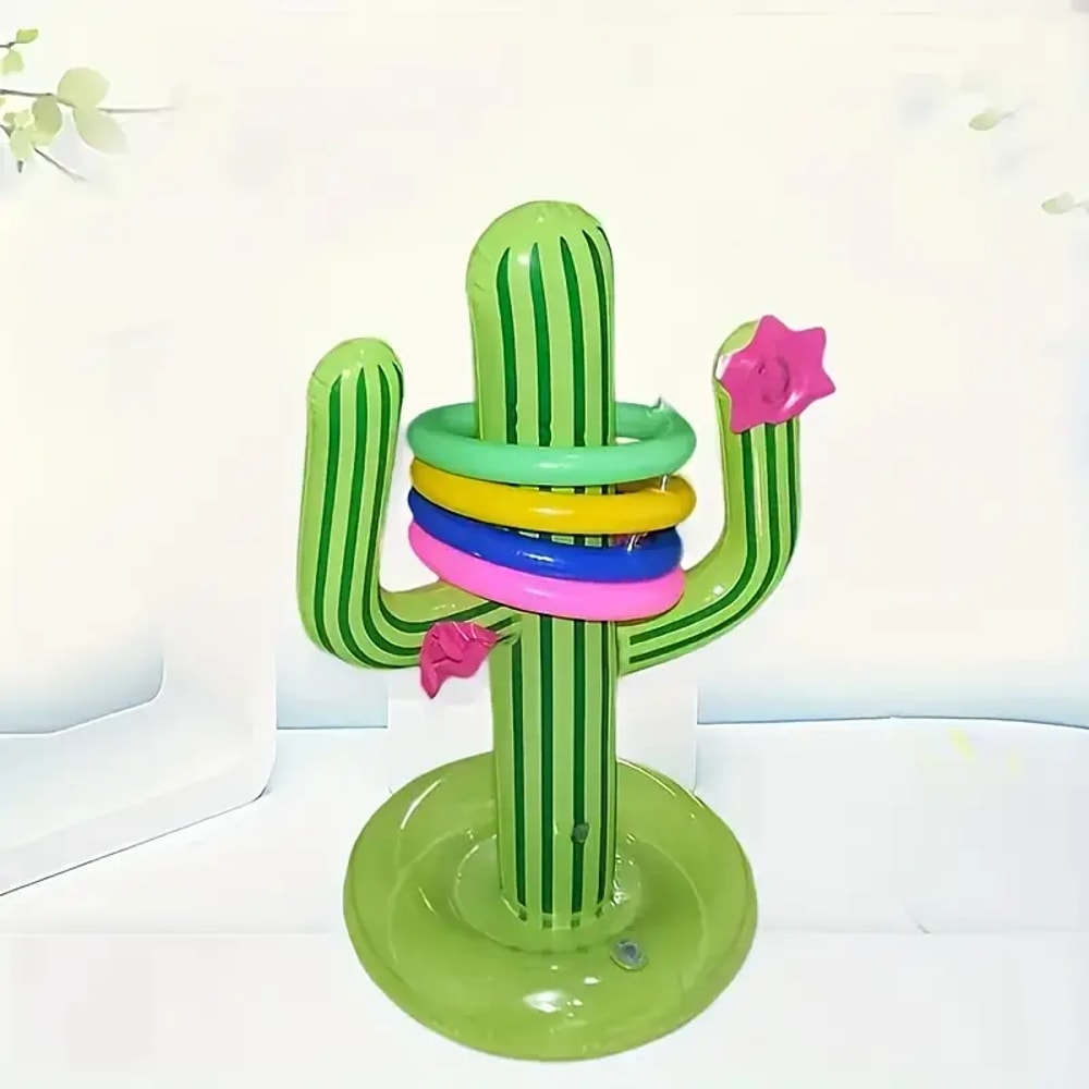 Inflatable Cactus Ring Toss Pool Game Summer Beach Toy & Outdoor Party Fun