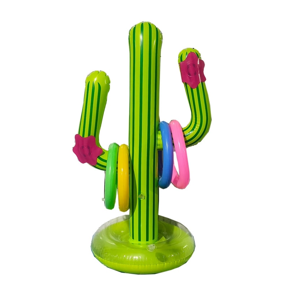 Inflatable Cactus Ring Toss Pool Game Summer Beach Toy & Outdoor Party Fun