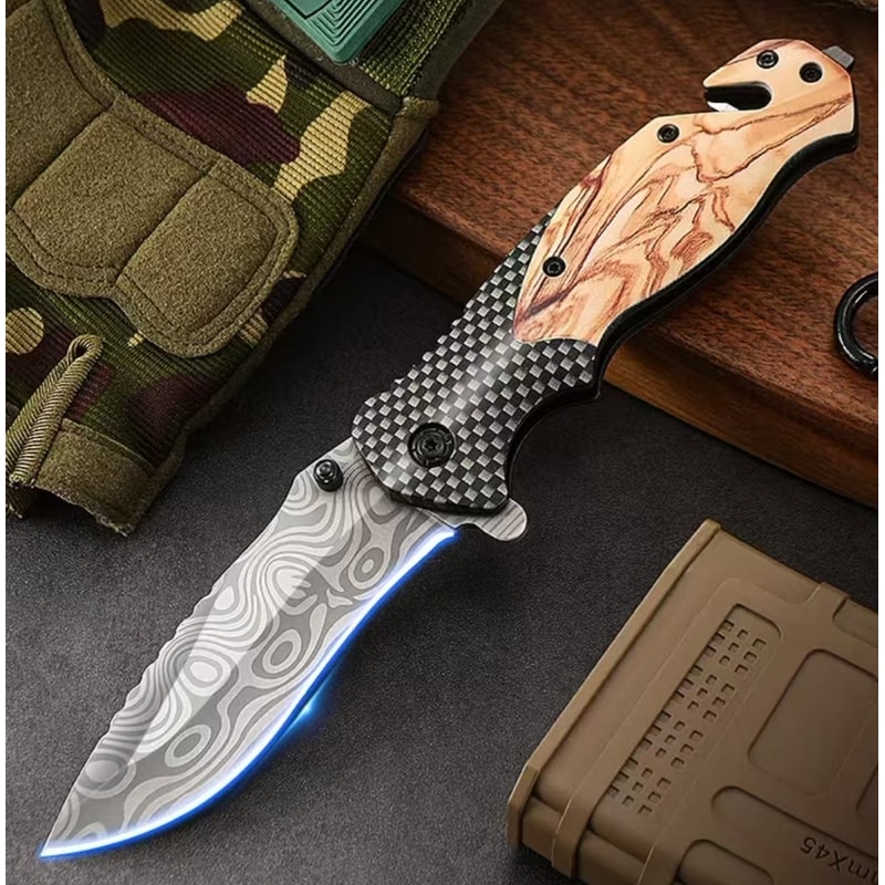 All Purpose Compact Stainless Steel Pocket Knife Portable Outdoor Fruit Knife 0