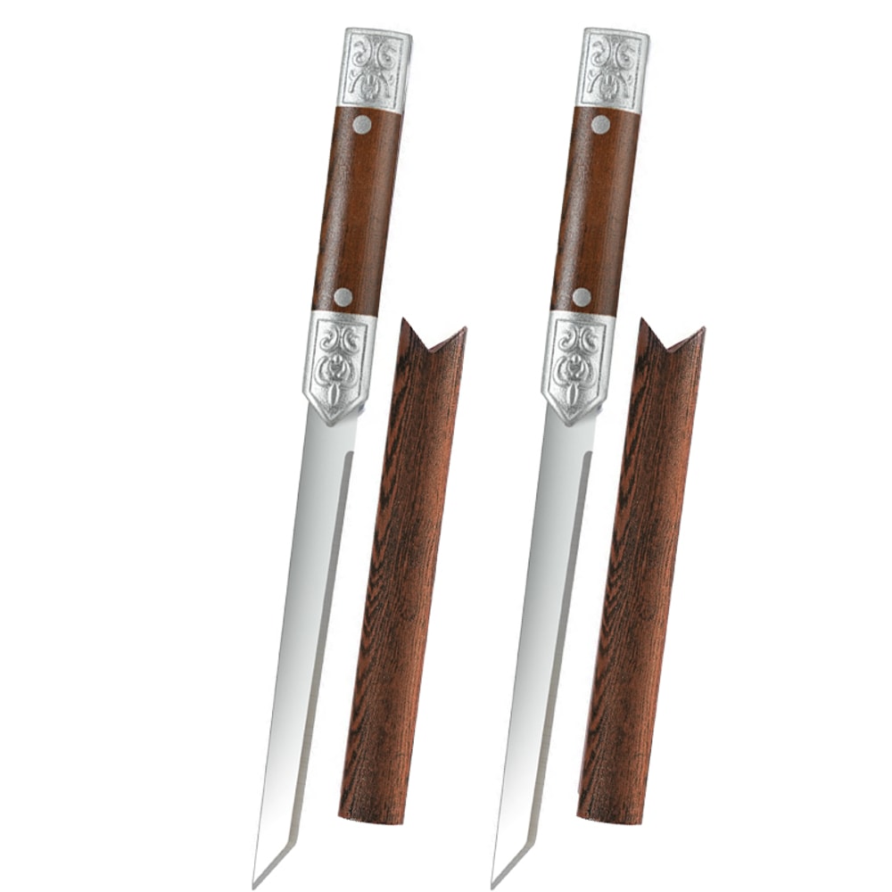 Premium High Hardness Stainless Steel Kitchen Knife With Leather Sheath Professional Fruit Meat Cu 6