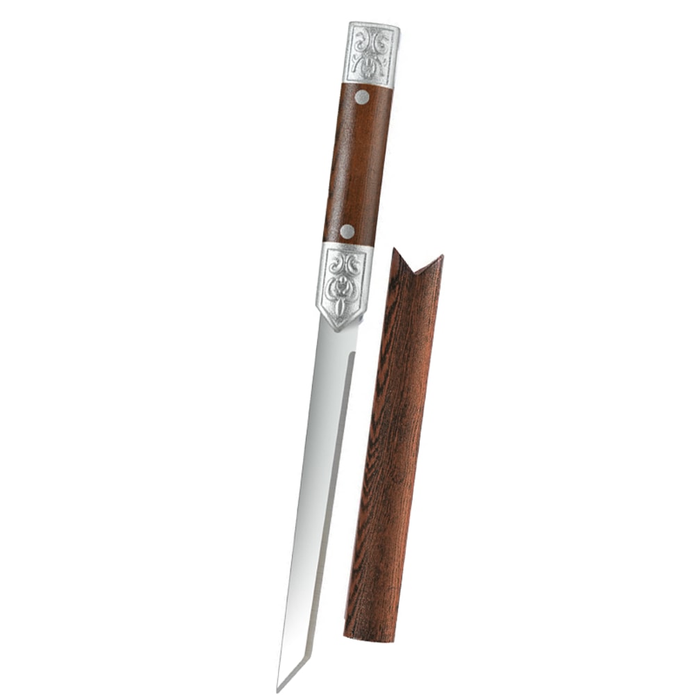 Premium High Hardness Stainless Steel Kitchen Knife With Leather Sheath Professional Fruit Meat Cu 0