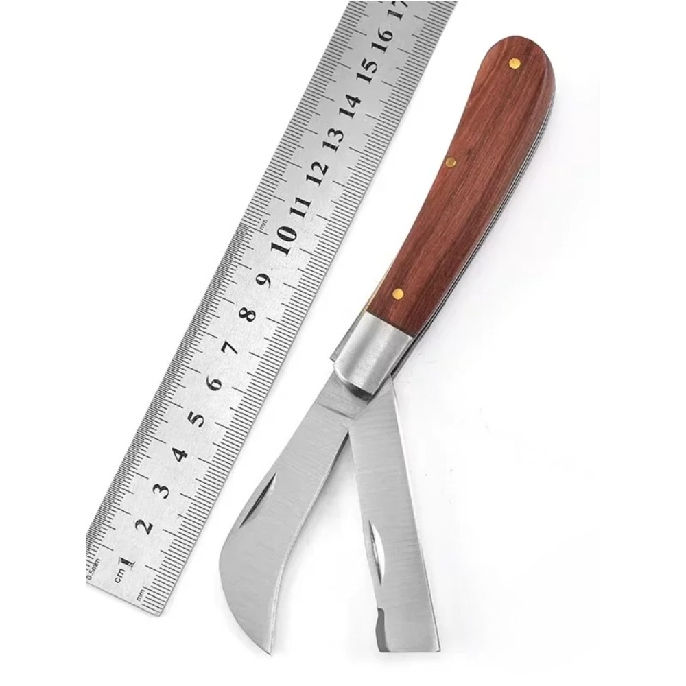 Professional Folding Grafting Knife Precision Fruit Tree Grafting Pruning Tool With Wooden Handle 0