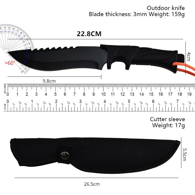 Tactical Outdoor Survival Knife Sharp Portable Fishing & Camping Knife
