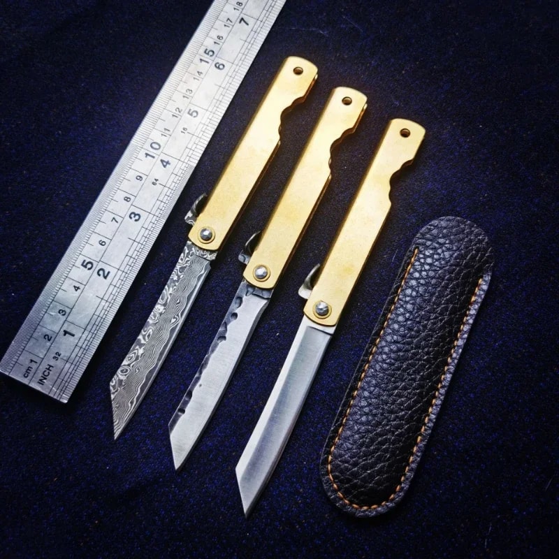 Premium Damascus Mini Tactical Folding Knife Compact Outdoor Knife for Self Defense & Fishing Utility