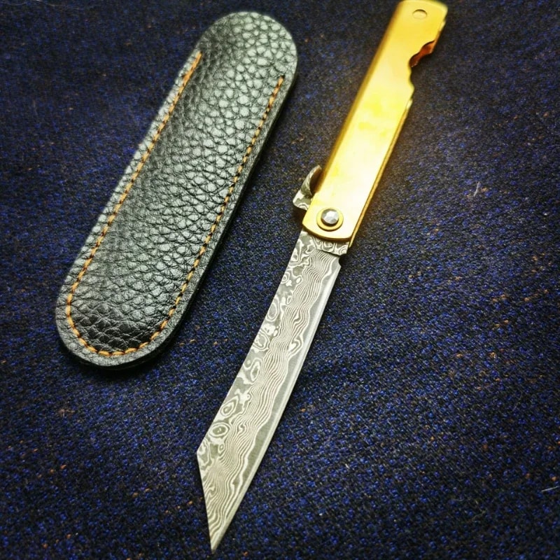 Premium Damascus Mini Tactical Folding Knife Compact Outdoor Knife for Self Defense & Fishing Utility
