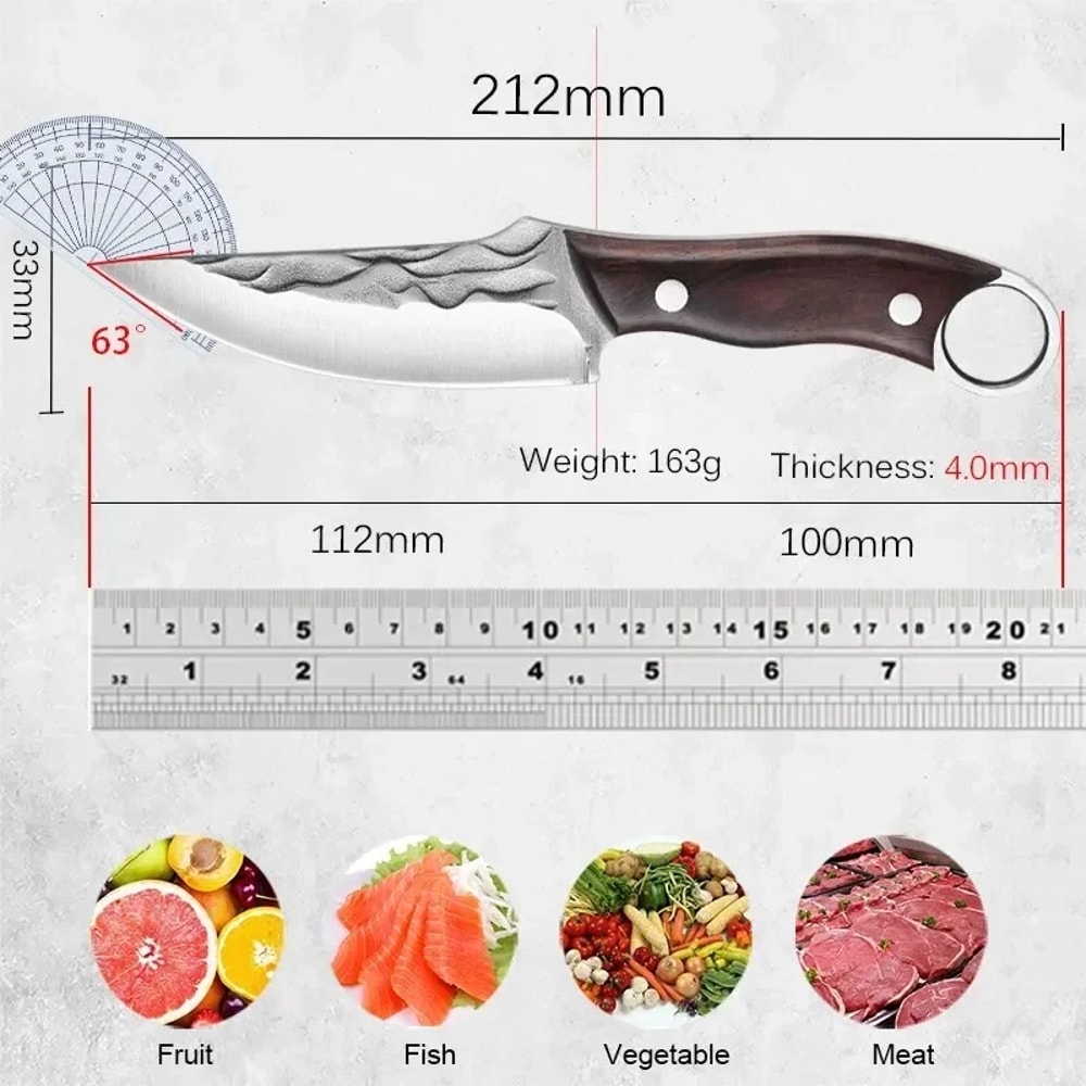 Premium Sharp Boning Knife Stainless Steel Multi Purpose Kitchen & Camping Knife