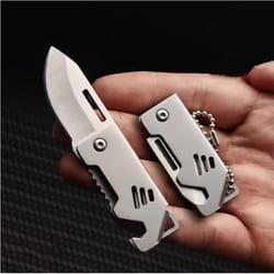 mini outdoor folding knife with steel portable camping & survival tool